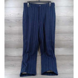 Vintage J Crew Heavy Wool Pants Lined Men's Blue With White Stripes 33 x 32 Rare
